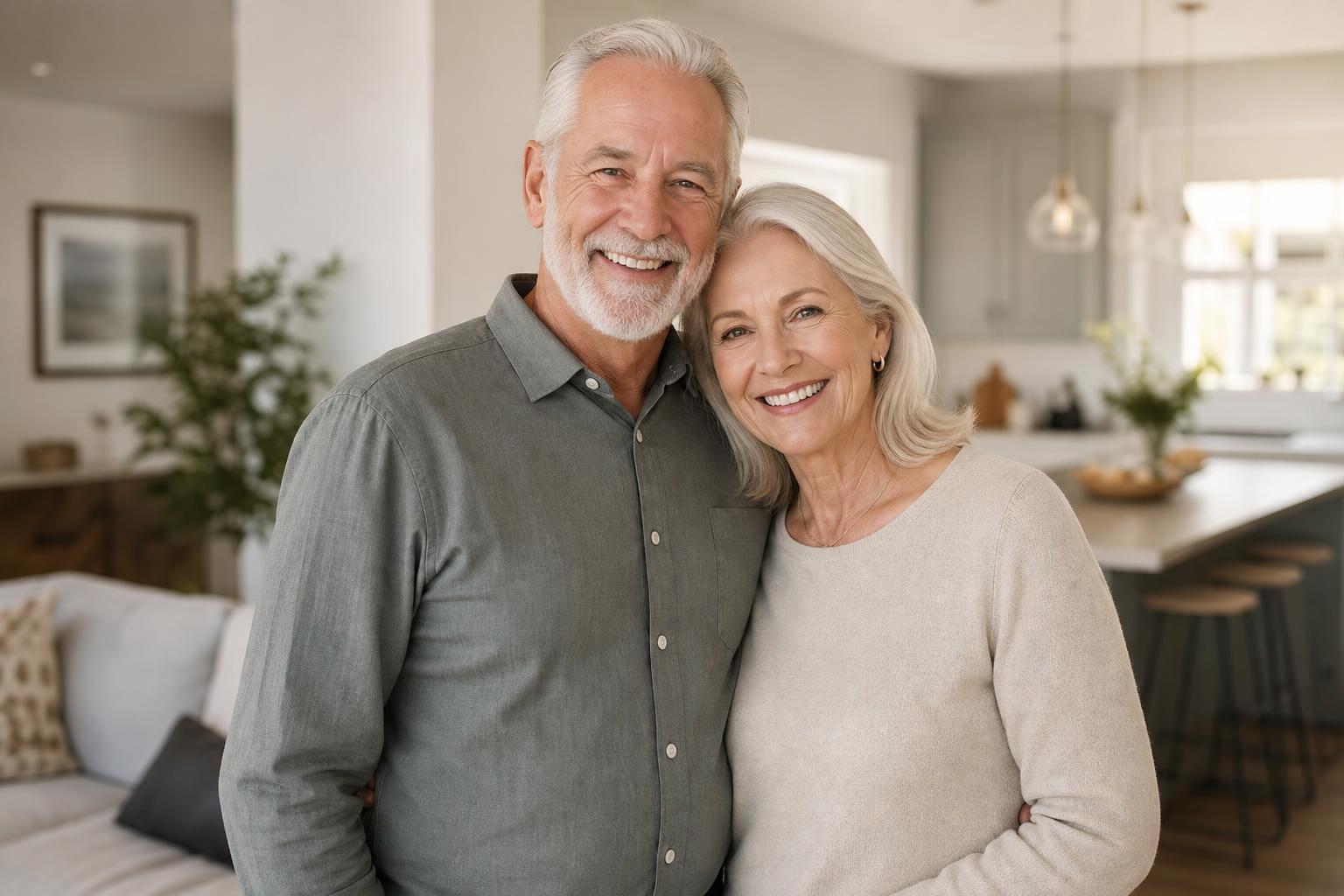 Happy senior couple feeling secure about their Medicare and insurance choices